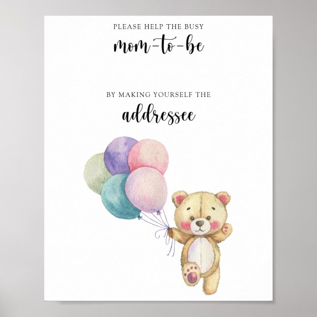 Teddy bear - Help the Busy Mom-to-Be Poster (Front)