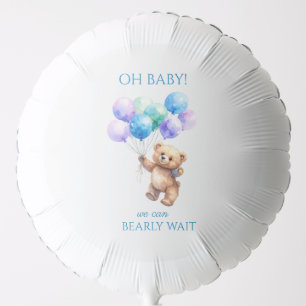 Teddy Bear holding balloons floating up
