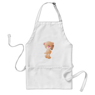 Teddy Bear Holding Chocolate Ice Cream Popsicle Adult Apron