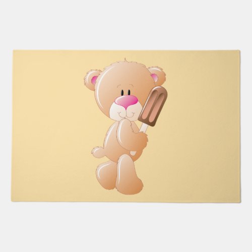 Teddy Bear Holding Chocolate Ice Cream Popsicle