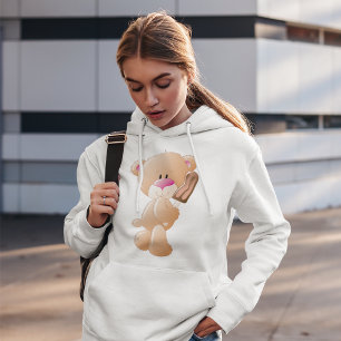 Teddy Bear Holding Chocolate Ice Cream Popsicle Hoodie