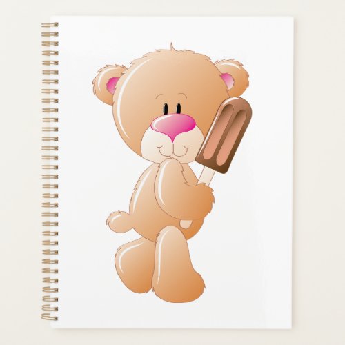 Teddy Bear Holding Chocolate Ice Cream Popsicle