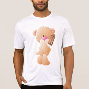 Teddy Bear Holding Chocolate Ice Cream Popsicle T-Shirt