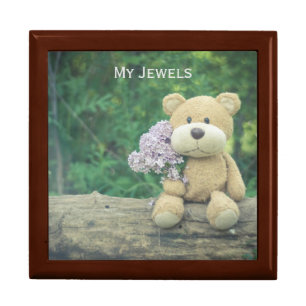 Teddy Bear holding flower My Jewels Charming Look Gift Box
