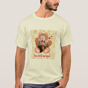 Teddy Bear Holding Heart Photo Valentine's Day T-Shirt