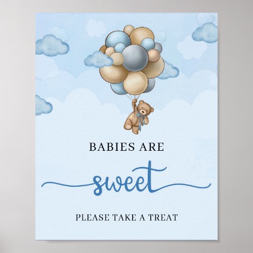 Teddy bear hot air balloon babies are sweet Sign