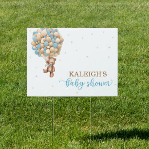 Teddy Bear Hot Air Balloon Baby Shower Sign