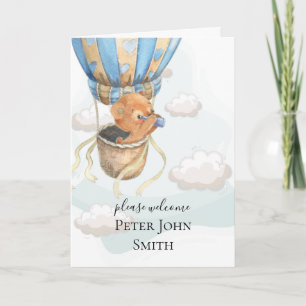 Teddy Bear Hot Air Balloon Card