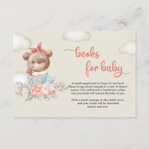 Teddy bear hot air balloon floral book request enclosure card