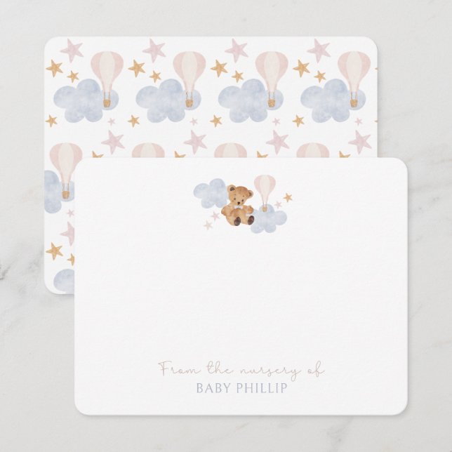 Teddy Bear & Hot Air Balloon, from the nursery of Invitation (Front/Back)