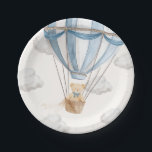 Teddy Bear Hot Air Balloon Paper Plates<br><div class="desc">These plates feature a soft hot air balloon teddy bear design and modern fonts. For more advanced customization of this design,  simply select the "Customize It" button above.</div>