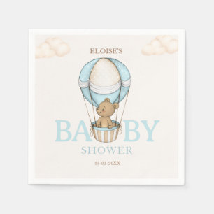 Teddy Bear Hot Balloon Bearly Wait boy Baby Shower Napkins