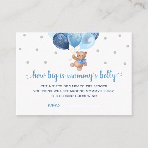 Teddy Bear How Big Is Mommys Belly Baby Shower En Enclosure Card
