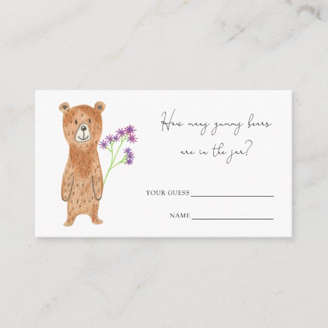 Teddy bear how many gummy bears are in the jar enclosure card (Front)