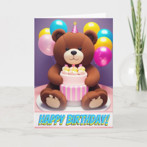 Teddy Bear Hugs  Birthday Wishes Card