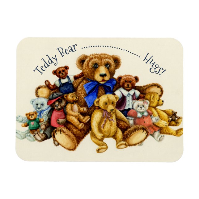 TEDDY BEAR HUGS MAGNET *Customize (Horizontal)