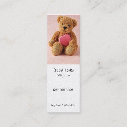 Teddy bear i luv u bookmark business card