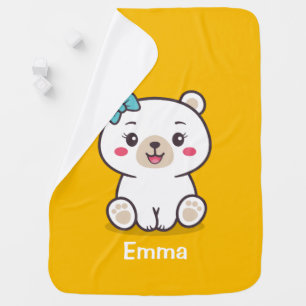 Teddy Bear Illustration Baby Blanket