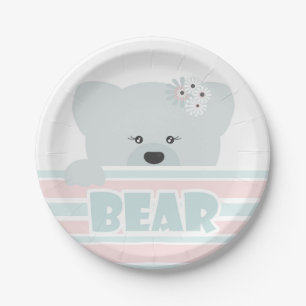 Teddy bear illustration kids childish print paper plates