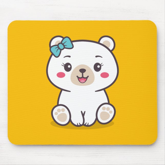 Teddy Bear Illustration Mouse Pad (Front)