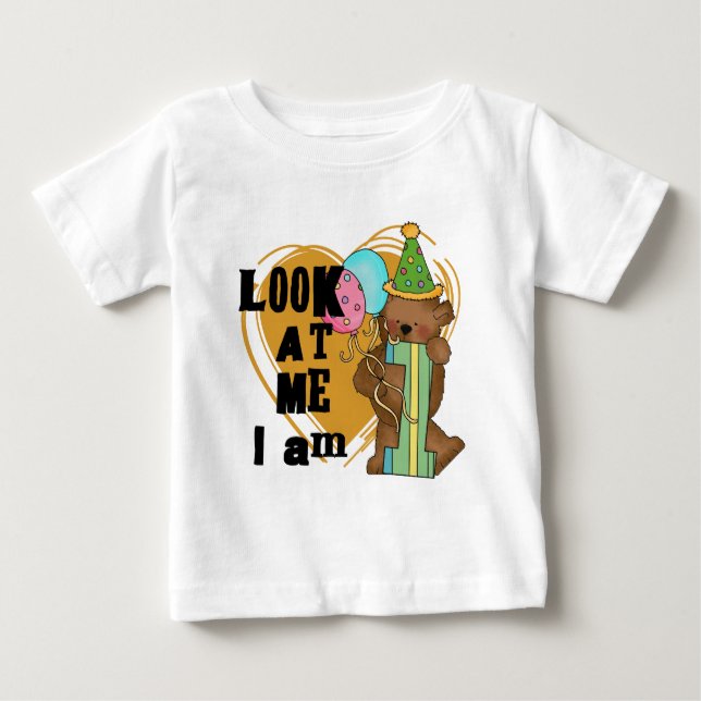 Teddy Bear I'm 1 Birthday T-shirts and Gifts (Front)