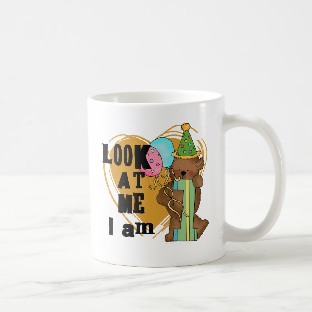 Teddy Bear I'm 1 Birthday T-shirts and Gifts Coffee Mug (Right)