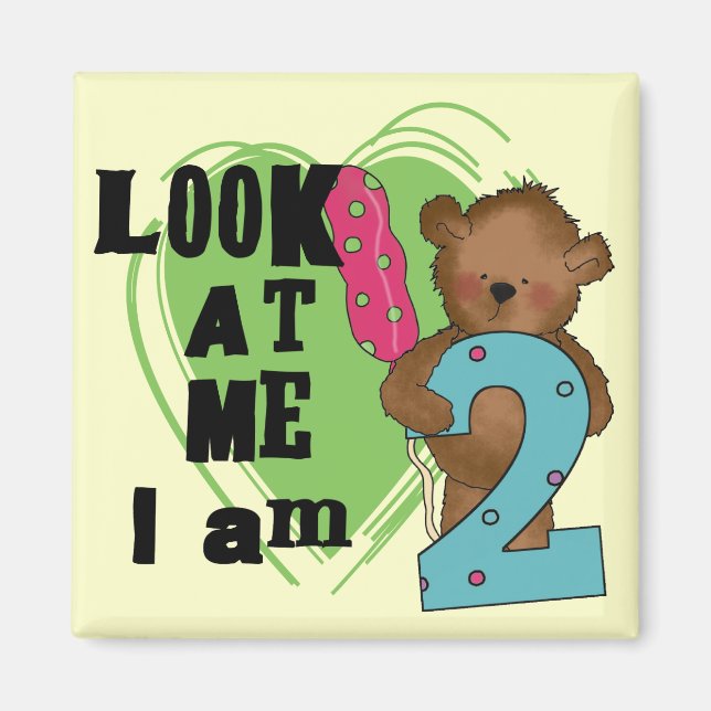 Teddy Bear I'm 2 Birthday T-shirts and Gifts Magnet (Front)