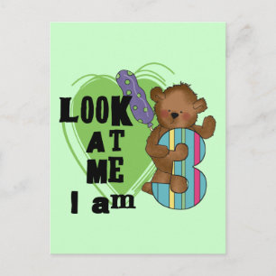 Teddy Bear I'm 3 Birthday Tshirts and Gifts Postcard