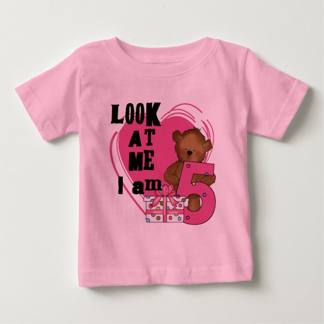 Teddy Bear I'm 5 Birthday T-shirts and Gifts (Front)