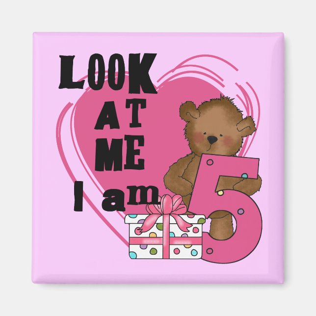 Teddy Bear I'm 5 Birthday T-shirts and Gifts Magnet (Front)