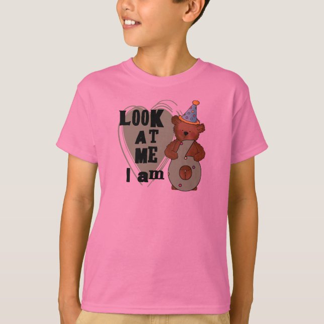 Teddy Bear I'm 6 Birthday T-shirts and Gifts (Front)