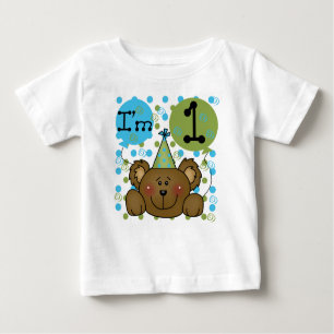 Teddy Bear I'm One First Birthday Baby T-Shirt