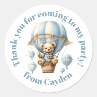 Teddy Bear in a Balloon Classic Round Sticker