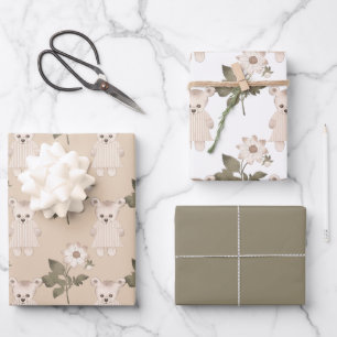 Teddy Bear In A Dress Wrapping Paper Sheets