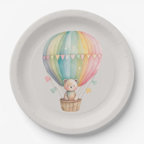 Teddy Bear in a Hot Air Balloon Paper Plates