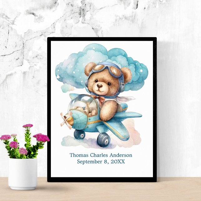 Teddy Bear in Airplane Nursery Decor Wall Art (Creator Uploaded)