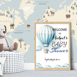 Teddy Bear in Blue Pyjamas Baby Shower Welcome Foam Board