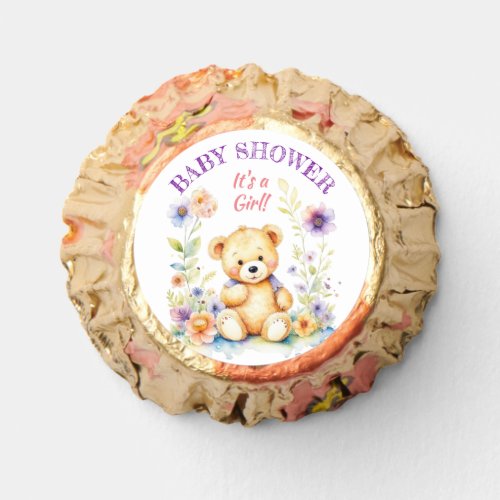 Teddy Bear in Flowers Girls Baby Shower Reeses Peanut Butter Cups