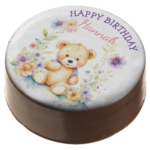 Teddy Bear in Flowers Girls Birthday Party Chocolate Covered Oreo