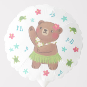Teddy Bear in Hawaii Illustration Balloon