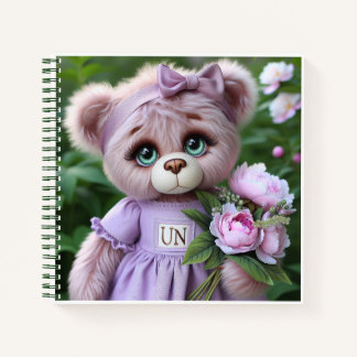 Teddy Bear in Lilac Dress Notebook