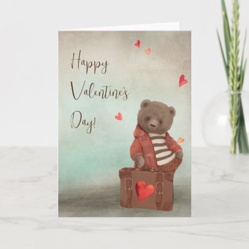 Teddy bear in love Holiday Card
