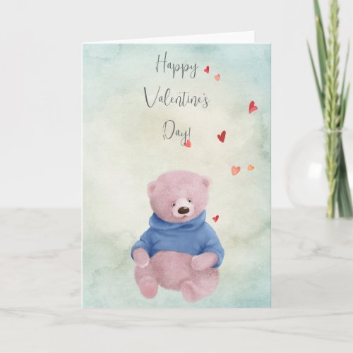 Teddy bear in love Holiday Card