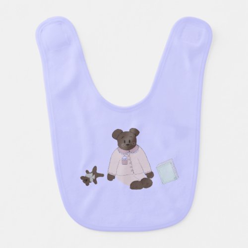 Teddy Bear in Pajamas Baby Bib