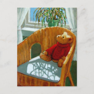 TEDDY BEAR IN PASTEL: ART POSTCARD
