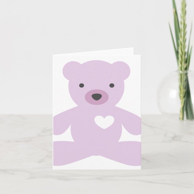 Teddy Bear in Purple Card (Front)