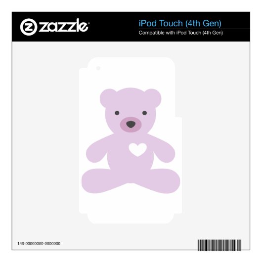 Teddy Bear in Purple iPod Touch 4G Skin (Product)