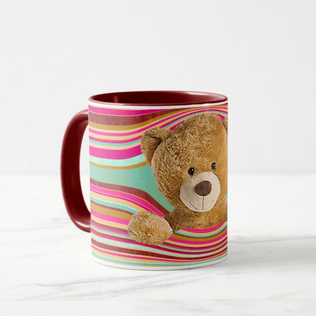 Teddy Bear In Stripes  Mug (Front Left)
