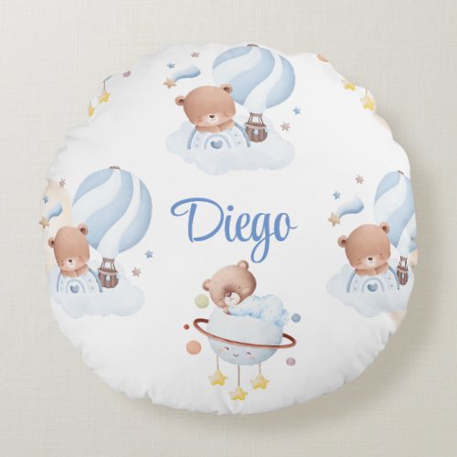 Teddy Bear in the Clouds Personalized Pillow