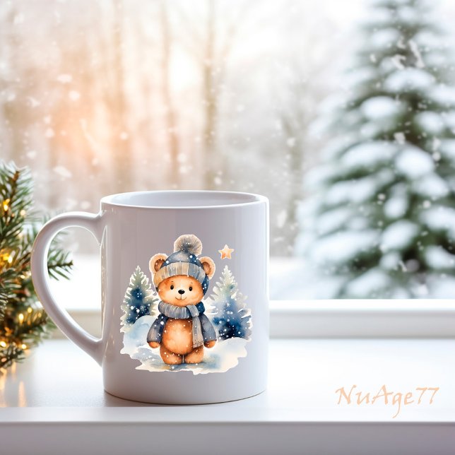 Teddy bear in the forest, personalized coffee mug (Creator Uploaded)